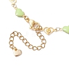 304 Stainless Steel Enamel Colorful Heart Link Chain Bracelet Making AJEW-JB01304-3