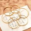 Fashion 201 Stainless Steel Bangle Sets BJEW-L664-024B-G-1-6