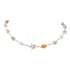 Synthetic Turquoise Starfish & Natural See Shell & Glass Seed Beaded Summer Beach Necklaces NJEW-TA00191-2