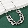 Brass Micro Pave Clear Cubic Zirconia Fruit Bib Necklaces NJEW-F342-01B-P-2