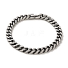 304 Stainless Steel Cuban Link Chain Bracelets for Women Men BJEW-Q341-15D-AS-1