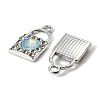 UV Plating Alloy Glass Pendants FIND-K032-30P-2