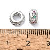 Rack Plating Brass Micro Pave Clear Cubic Zirconia Beads KK-U014-06P-2