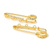 Iron Rhinestone Safety Pins Brooch Findings JEWB-E045-01A-G-2