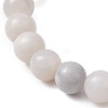 Round Natural Dendritic Agate Beaded Stretch Bracelets for Women BJEW-JB11045-02-4