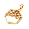 Brass Micro Pave Colorful Cubic Zirconia Pendants CU-CBA2C2D-15G-2