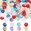 SUPERFINDINGS 120Pcs 8 Colors Transparent Spray Painted Glass Beads GLAA-FH0001-46-1