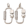Brass Micro Pave Clear Cubic Zirconia Pendants CU-CBA2907-06P-1