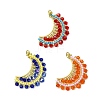 3Pcs Glass Seed Beaded Moon Pendants PALLOY-MZ00512-1