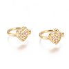 Golden Plated Brass Micro Pave Cubic Zirconia Cuff Earrings EJEW-L244-41G-1