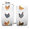 500Pcs/Roll Cartoon Hen Paper Stickers PW-WG33886-01-2