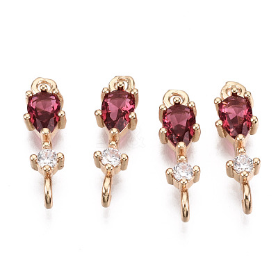 Brass Micro Pave Cubic Zirconia Links Connectors KK-R111-007-A03-1