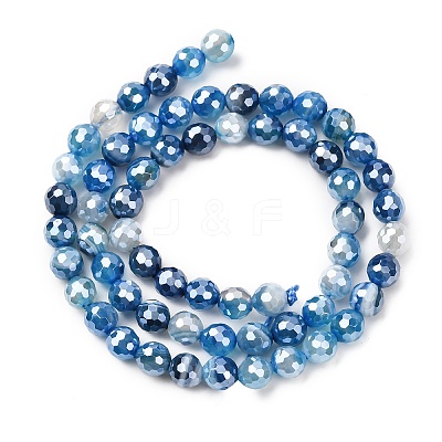 Natural Banded Agate Beads Strands G-B191-A02-6mm-1