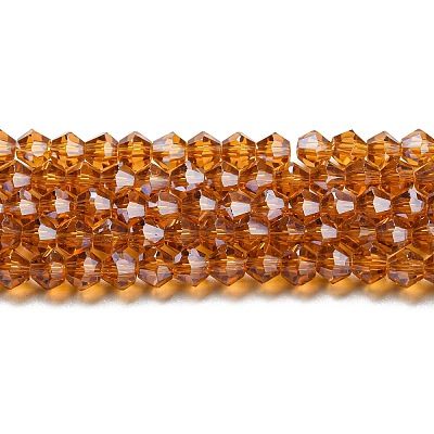 Transparent Electroplate Glass Beads Strands GLAA-F029-4mm-C28-1