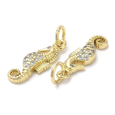 Brass Micro Pave Cubic Zirconia Pendants KK-Q775-04G-1