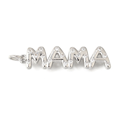 Mother's Day Brass Micro Pave Cubic Zirconia Pendants KK-V007-26P-1