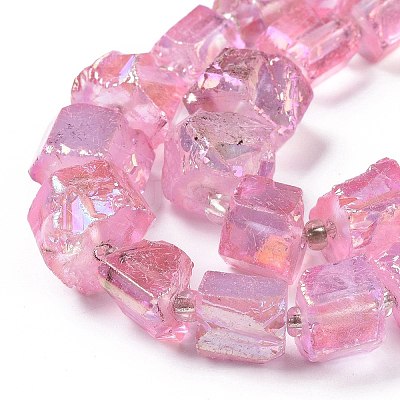 Electroplated Natural Quartz Beads Strands G-G767-02-09-1