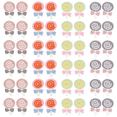 48Pcs 4 Colors Polyester Embroidery Sew on Appliques PATC-FG0002-01-1