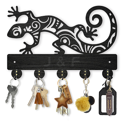 Wood & Iron Wall Mounted Hangers HJEW-WH0055-057-1
