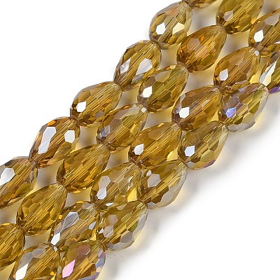 Transparent Electroplate Glass Beads Strands EGLA-N013-T6mm-B08-1
