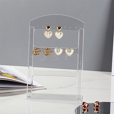 3-Tier Plastic Slant Back Earrings Display Stands PW-WG32345-03-1