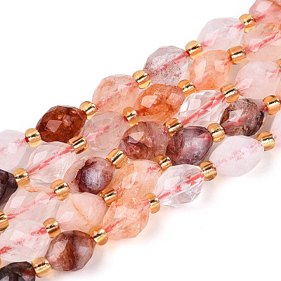 Natural Hematoid Quartz/Ferruginous Quartz Beads Strands G-N342-53-8x6-13-1