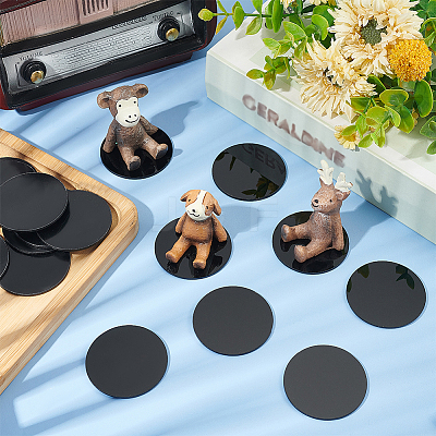 30Pcs Acrylic Flat Round Action Figure Display Bases KY-FG0001-13-1