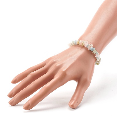 Natural Morganite Chip Beads Stretch Bracelets for Children BJEW-JB06388-10-1