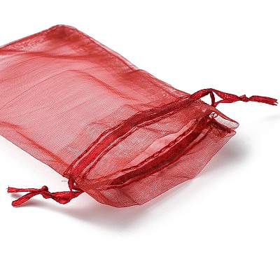 30Pcs 4 Styles Rectangle Organza Bags Jewellery Storage Pouches Wedding Favour Party Mesh Drawstring Gift OP-FS0001-01A-1