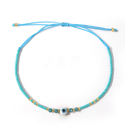 Glass Seed Beads & Resin Braided Bead Bracelets LS-TK7632-3-1