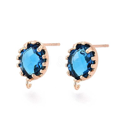 Brass Stud Earring Findings KK-S365-004B-1