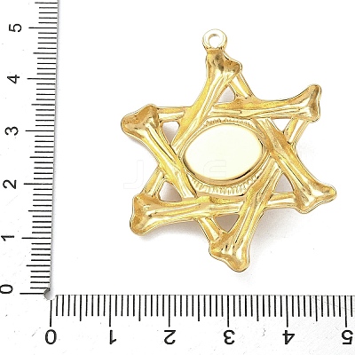 304 Stainless Steel & Resin & Glass Pendants STAS-G371-15G-04-1