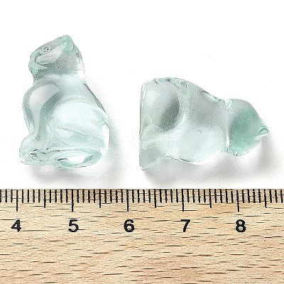 Glass Carved Cat Figurines DJEW-L023-B28-1
