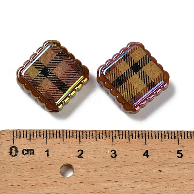 Rainbow Iridescent Printed Opaque Acrylic Beads OACR-D316-01C-02-1