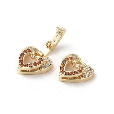 Brass Micro Pave Cubic Zirconia Fold Over Clasps KK-H455-53G-02-1