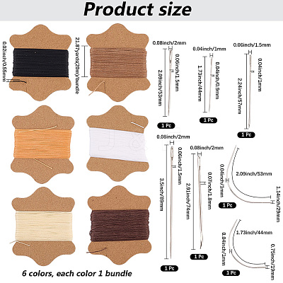6 Bundles 6 Colors Waxed Cotton Cords OCOR-CY0001-96-1