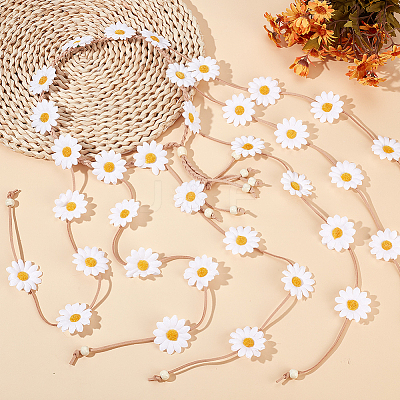 2Pcs 2 Styles Cloth Flower Hippie Headband Floral Crown OHAR-CP0001-18A-1