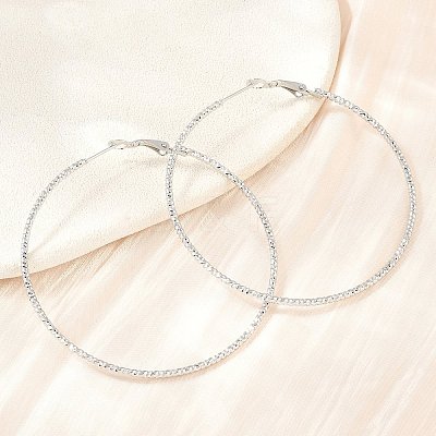 304 Stainless Steel Big Hoop Earrings with 316 Surgical Stainless Steel Pins for Women SA-CBAB549-01P-1