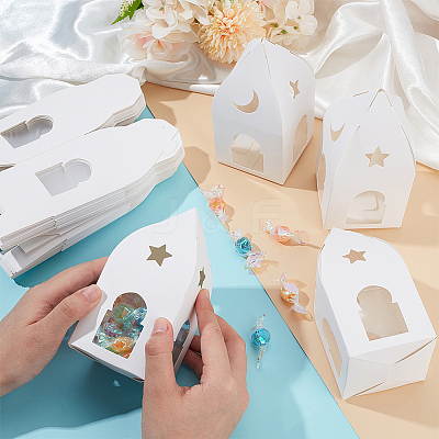 House Shaped Paper Gift Boxes with Visible Window CON-WH0088-90-1