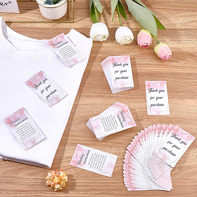 240Pcs Floral Print Paper Care Instructions Cards AJEW-FG0005-62E-1