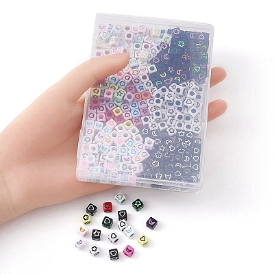 30Pcs 6 Colors Craft Acrylic Beads SACR-YW0001-60-1
