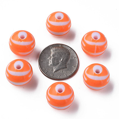 Opaque Striped Acrylic Beads MACR-S373-27B-04-1