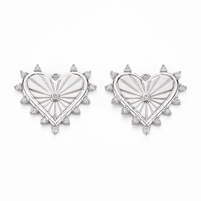 Brass Micro Pave Clear Cubic Zirconia Pendants KK-S356-700-1
