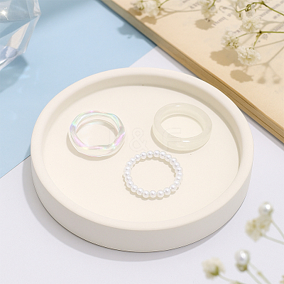 4 Sets 2 Colors Acrylic Finger Rings for Women RJEW-GO0001-23-1