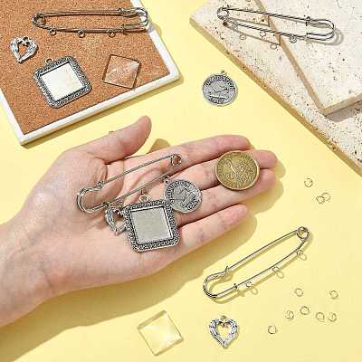 DIY Square Alloy Commemorative Photo Pendants Making Kits DIY-FS0009-22-1