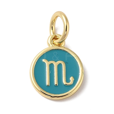 Real 18K Gold Plated Brass Enamel Charms KK-L216-001G-F05-1