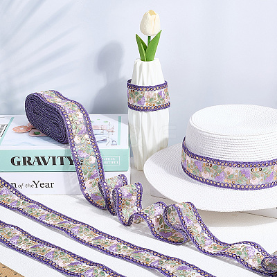 Ethnic Style Polyester Lace Trim EMBR-WH20071-002B-1