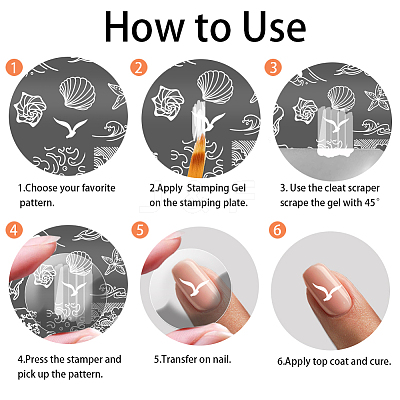 Stainless Steel DIY Nail Art Templates MRMJ-WH0092-054-1