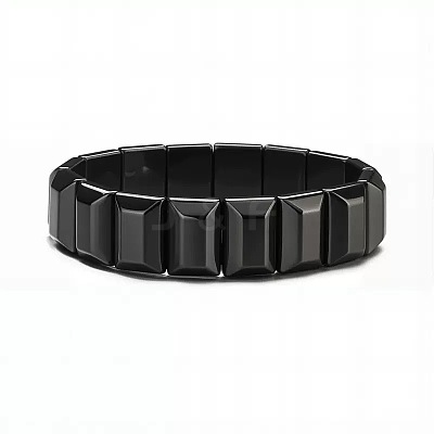 Synthetic Non-magnetic Hematite Beads Stretch Bracelets for Men PZ7053-4-1