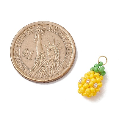 Glass Seed Beaded Pendants PALLOY-MZ00480-1